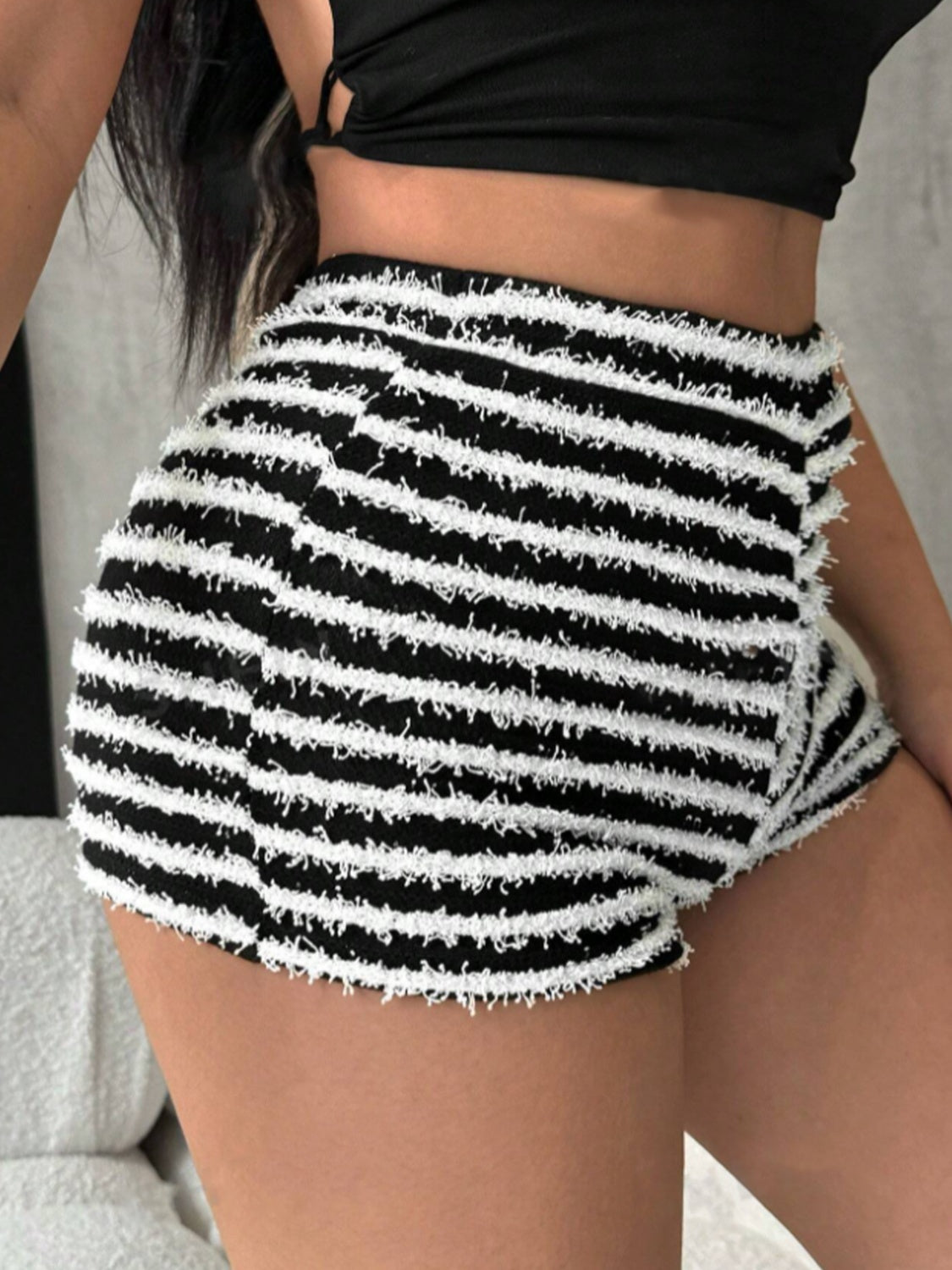 Striped High Waist Shorts