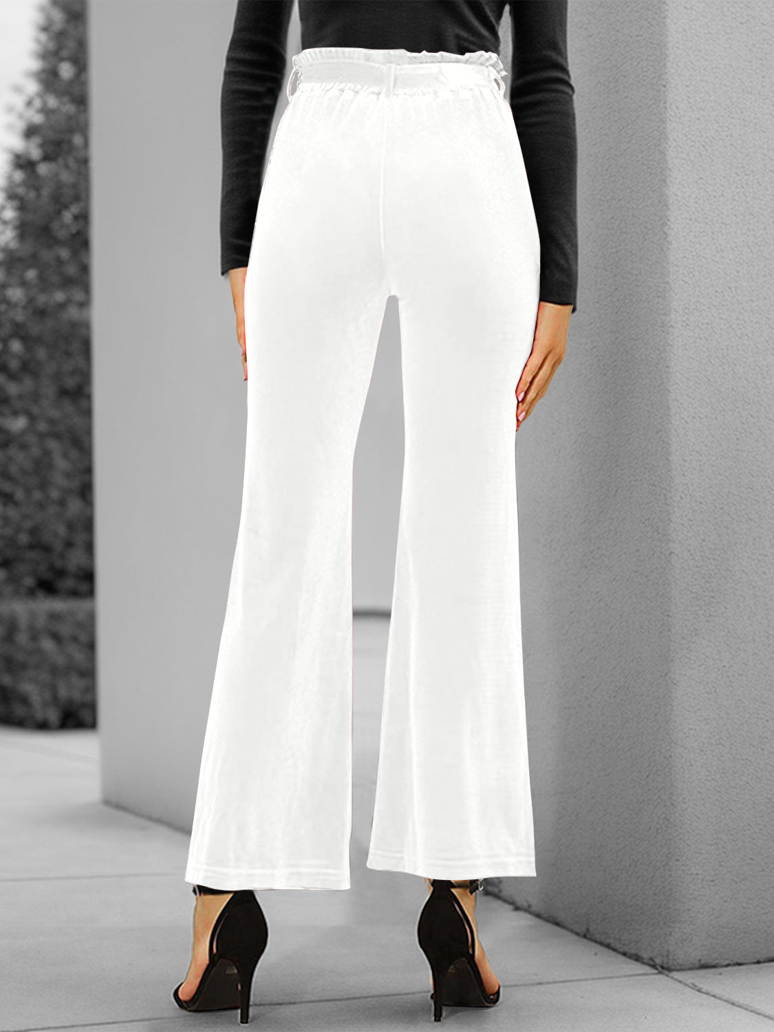 Full Size Tied High Waist Bootcut Pants