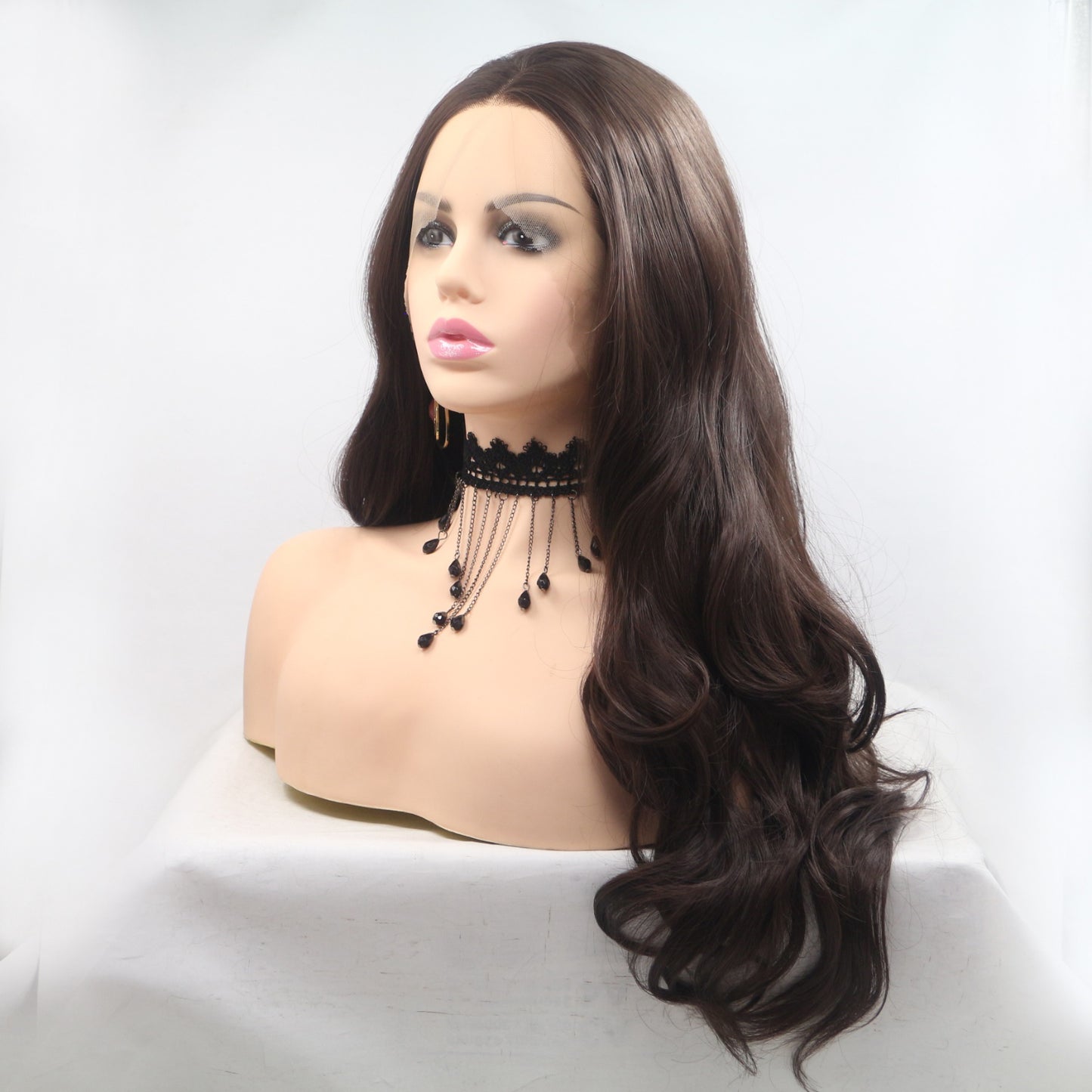 13*3" Lace Front Wigs Synthetic Long Wavy 24" 130% Density