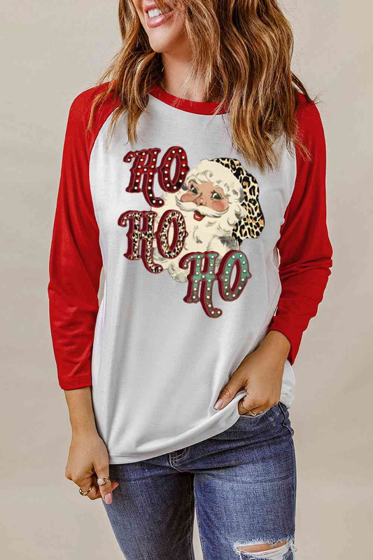 Santa Graphic Raglan Sleeve T-Shirt