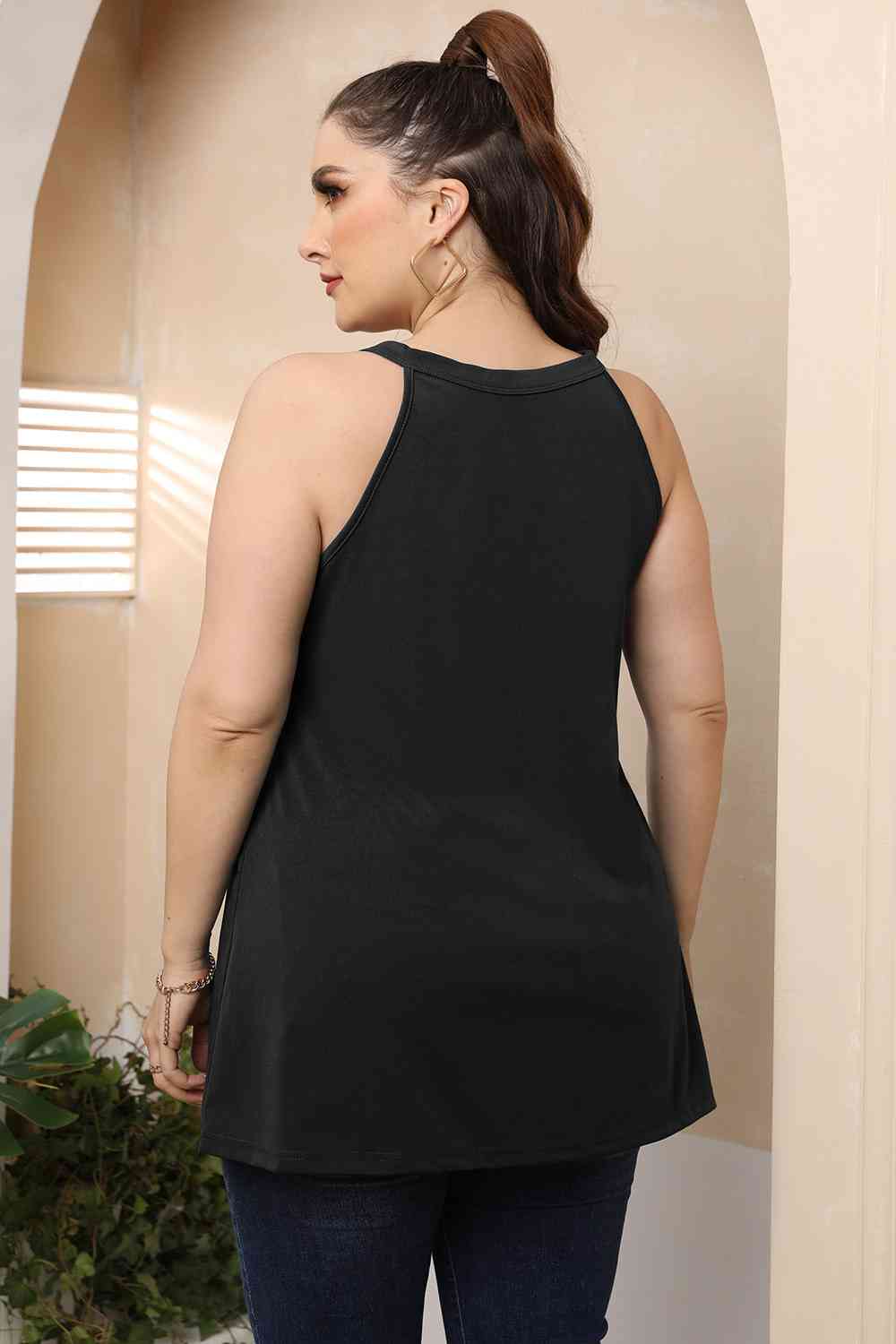 Plus Size Halter Neck Cutout Sleeveless Dress