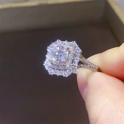 1 Carat Moissanite 925 Sterling Silver Ring