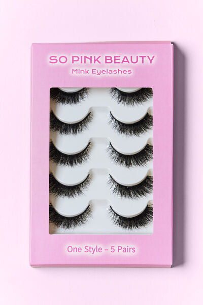 SO PINK BEAUTY Mink Eyelashes 5 Pairs