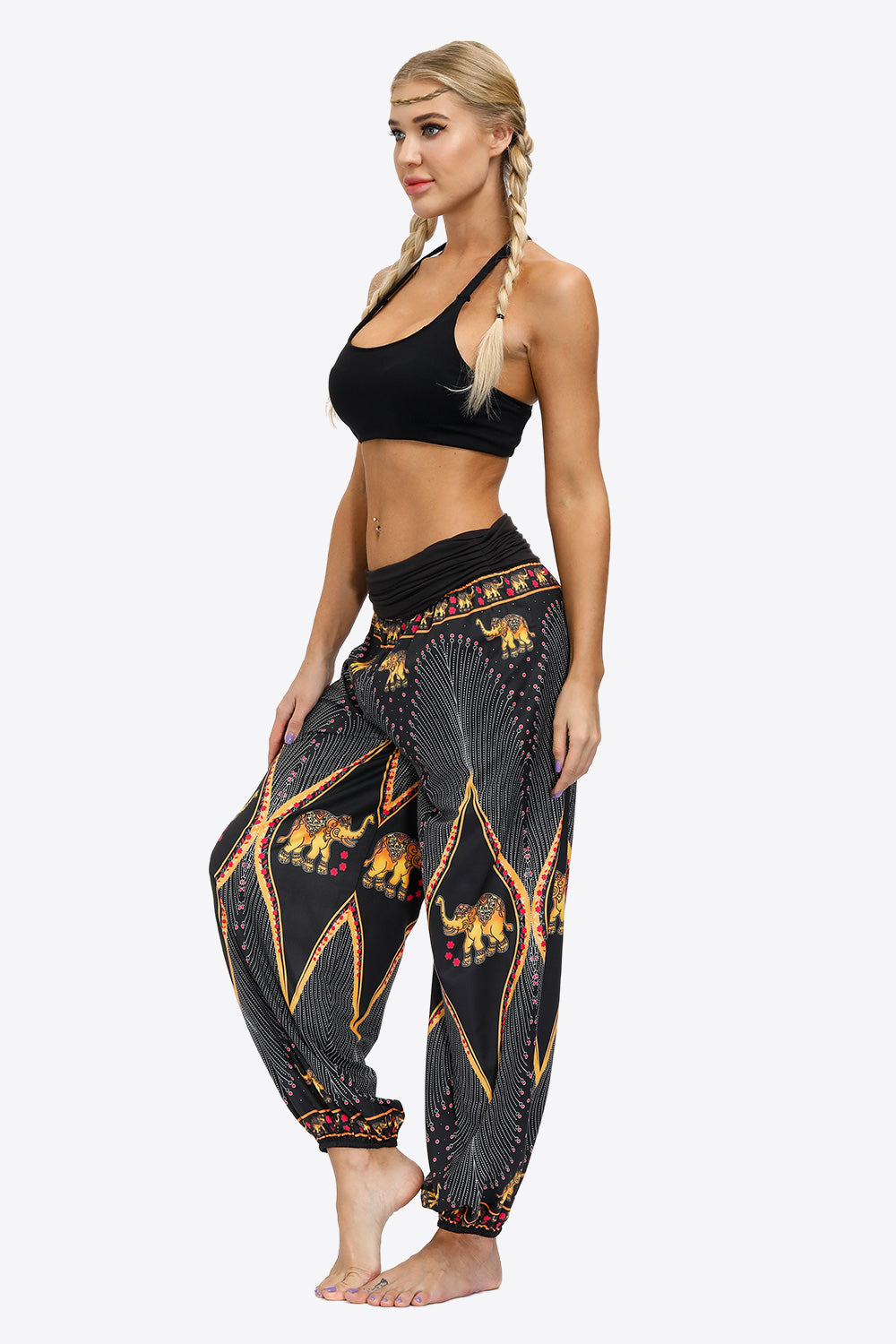 Exotic Style Printed Ruched Pants