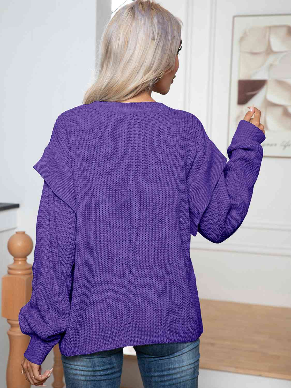 Dropped Shoulder Long Sleeve Sweater