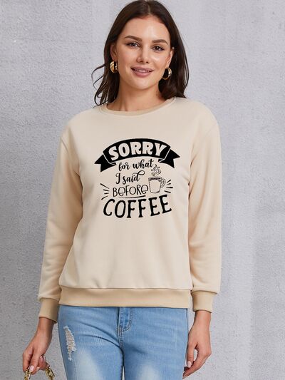 Letter Graphic Round Neck Sweatshirt