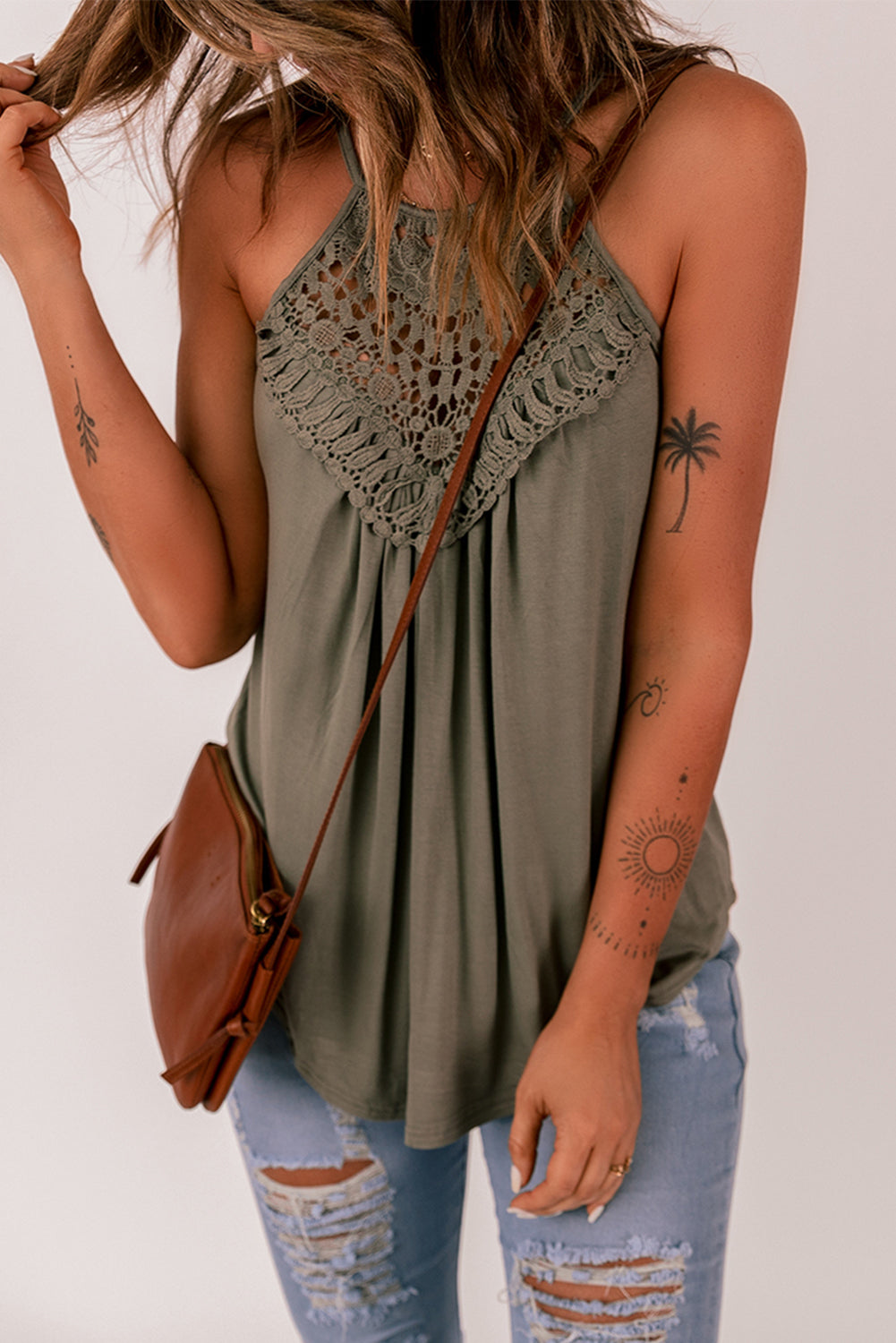 Crochet Lace Detail Tank Top